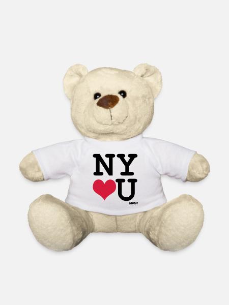 new york loves you by wam - Teddy Bear - white