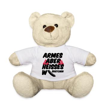 Heisses Würstchen Fleisch Grillen Geschenk Sprüche - Teddy - Weiß - Vorne