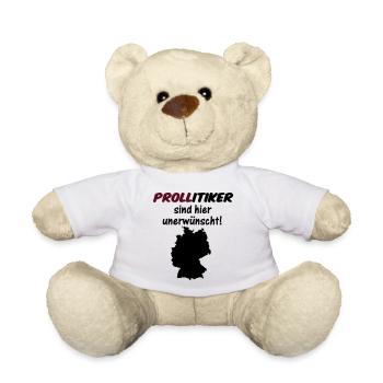PROLLitiker Politik Politiker Wahl Partei Geschenk - Teddy - Weiß - Vorne