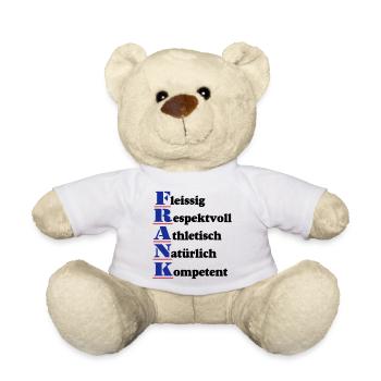 Frank , Vorname,Namensschild,Name,Fun Shirt (25) - Teddy - Weiß - Vorne