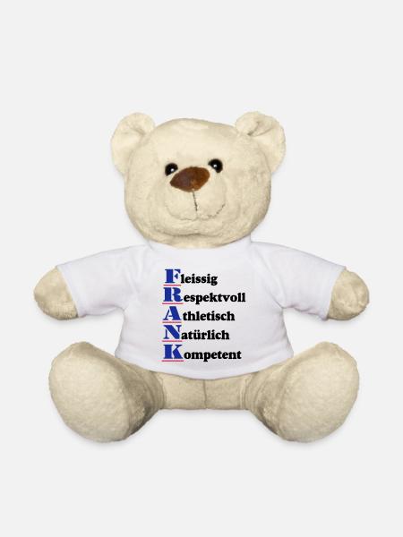 Frank , Vorname,Namensschild,Name,Fun Shirt (25) - Teddy - Weiß