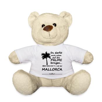 Palme auf Mallorca Urlaub Spruch Geschenk - Teddy - Weiß - Vorne