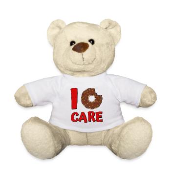 Donut Spruch I Donut Care in red - Teddy Bear - white - Front
