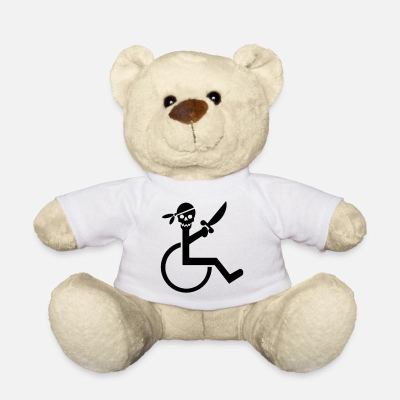 Wheelchair pirate # - Teddy Bear - white