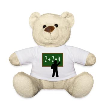 Lehrer Mathe Zahlen Tafel Schule - Teddy - Weiß - Vorne