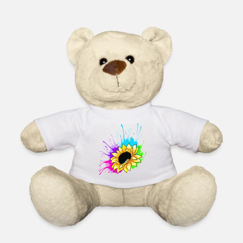 Sonnenblume Splash - Teddy - Weiß