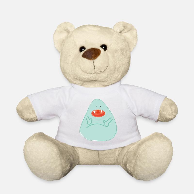 Kleines grünes Monster - Teddy - Weiß