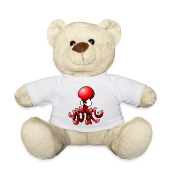 Cute Octopus Cartoon with Big Eyes - Teddy Bear - white - Front