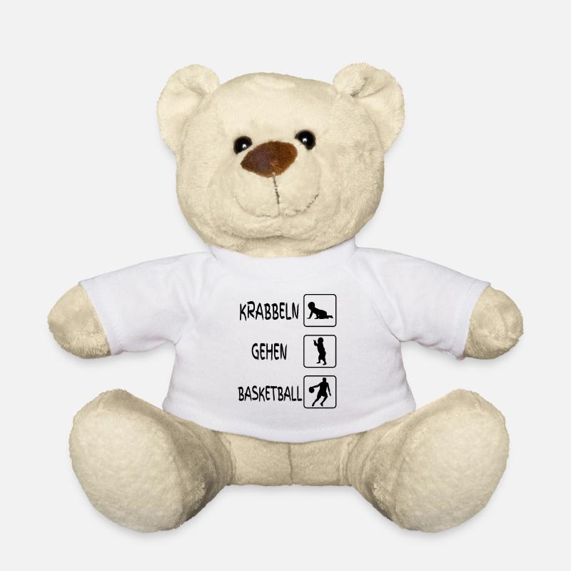 Basket-ball de bébé drôle - Nounours - blanc