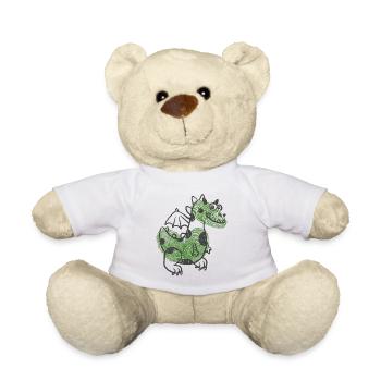 Doux dragon enfant et cadeau de chemise de bébé - Nounours - blanc - Devant