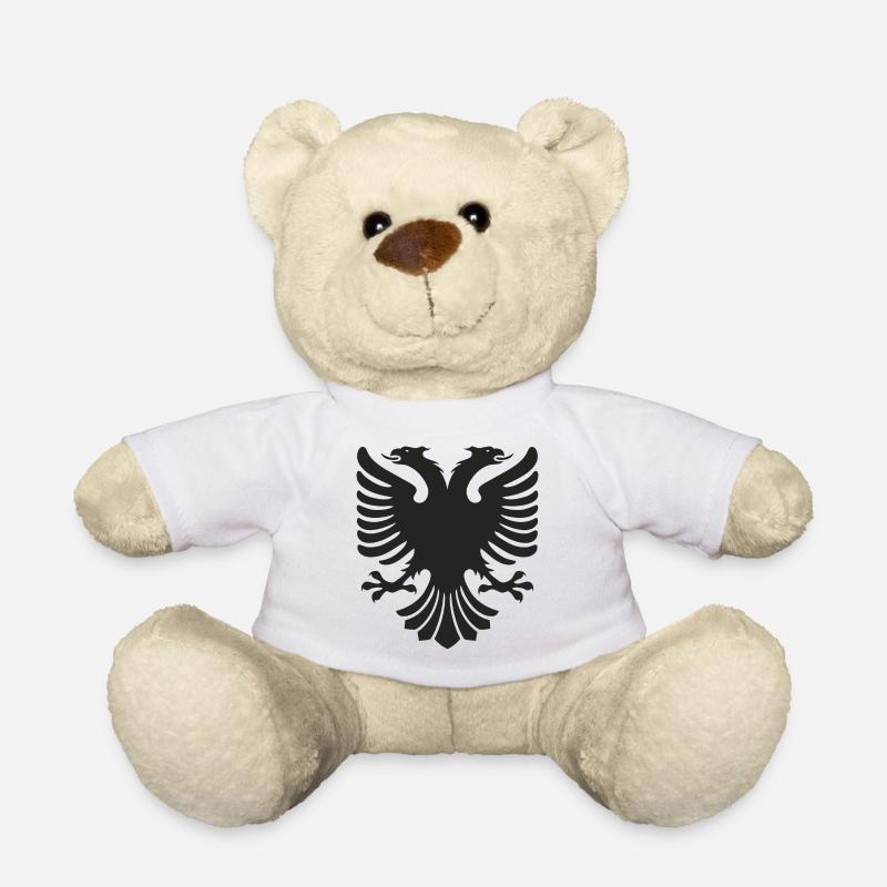 Albania eagle Shaqiri double-headed eagle Albanian - Teddy Bear - white
