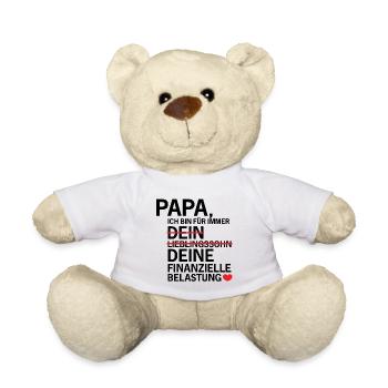 Papa: Finanzielle Belastung - Geschenk - Teddy - Weiß - Vorne