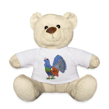 Fabulous capercaillie in a blaze of colour - Teddy Bear - white - Front