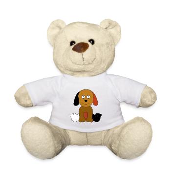 Small cute colorful dog animals pets children - Teddy Bear - white - Front