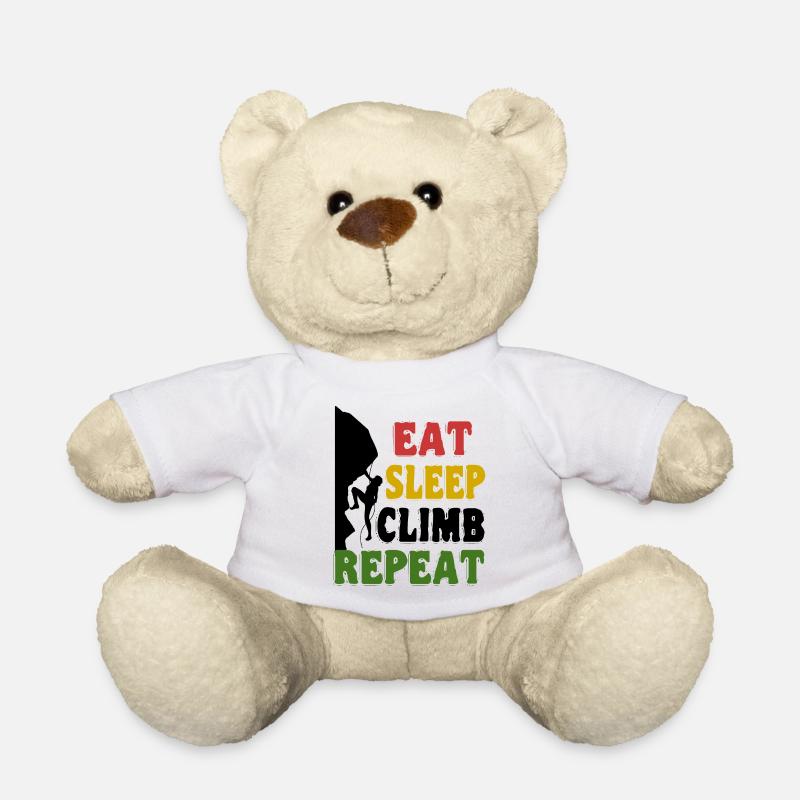 Kletterhemd - Eat Sleep Climb Repeat - Teddy - Weiß