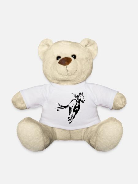 Horse, head, horse head, riding, silhouette, mane - Teddy Bear - white