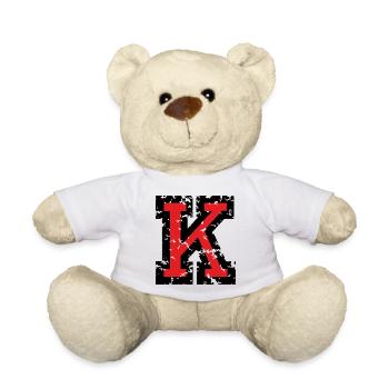 K (Vintage Rot) Buchstabe K - Teddy - Weiß - Vorne