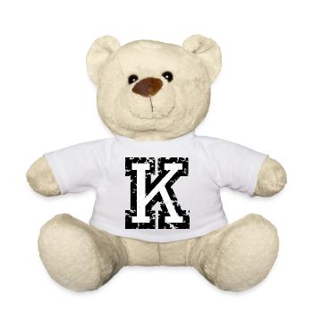 K (Vintage Weiß) Buchstabe K - Teddy - Weiß - Vorne