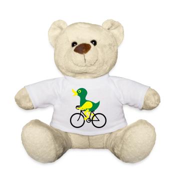 Eine Ente fährt Fahrrad - Teddy - Weiß - Vorne
