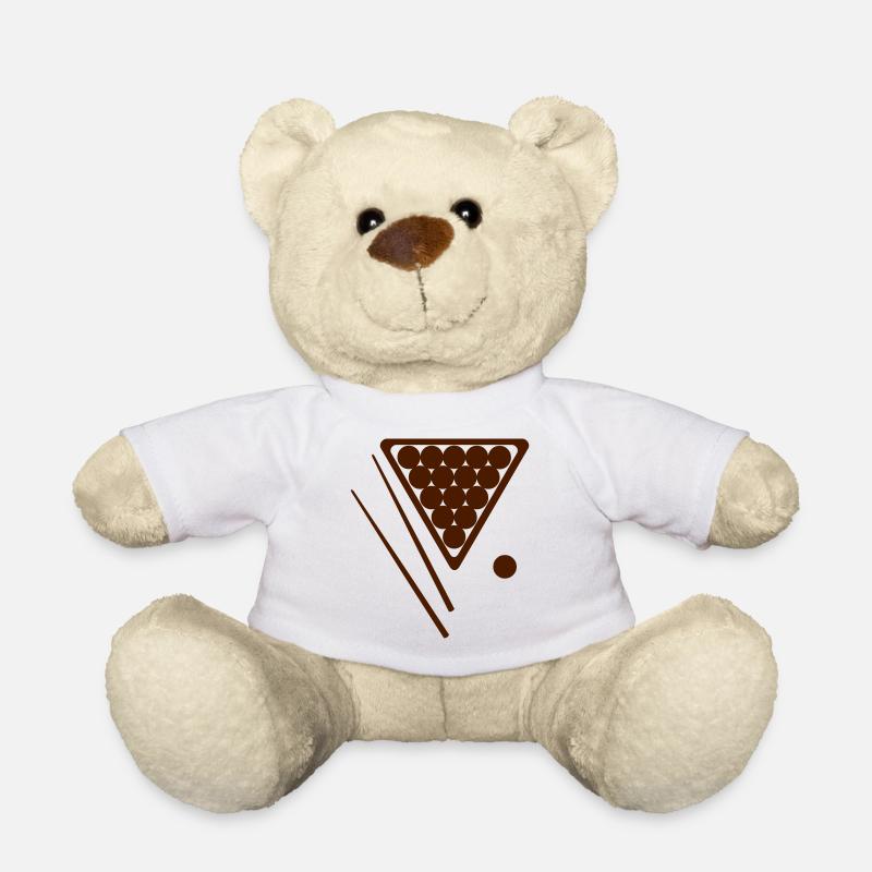 Snooker Rack and Cues - Teddy Bear - white