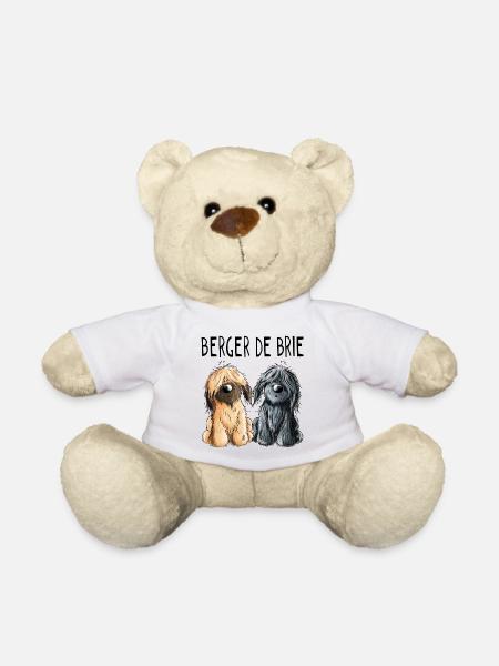 Zwei Berger de Brie - Briard - Comic - Geschenk - Teddy - Weiß