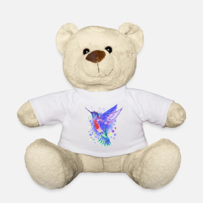 Oiseau colibri - Bel oiseau coloré - Nounours - blanc