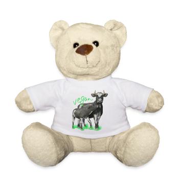 Cow with calf - vegan - Teddy Bear - white - Front