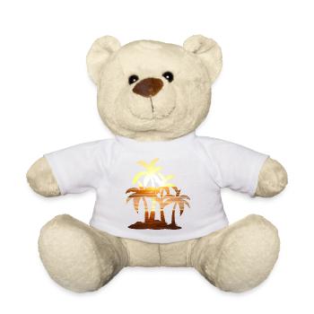 Sunset palm summer - Teddy Bear - white - Front
