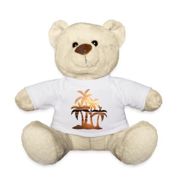 Sunset palm summer - Teddy Bear - white - Front