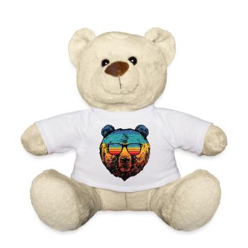Regenbogenbär in Retro-Sonnenbrillen - Teddy - Weiß - Vorne