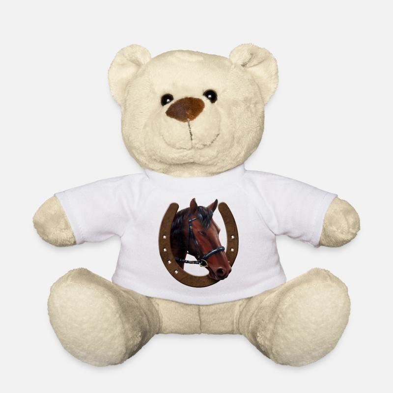Horse head and horseshoe - Teddy Bear - white