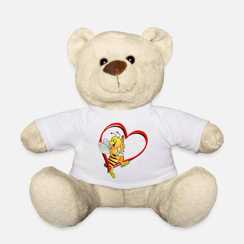 Biene mit Herz - Teddy - Weiß