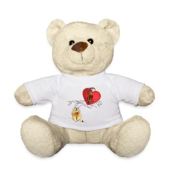 verliebt, Berge, Murmeltier, Steinbock, Herz - Teddy - Weiß - Vorne
