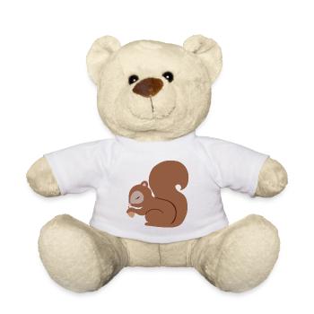 Sweet squirrel with acorn - Teddy Bear - white - Front