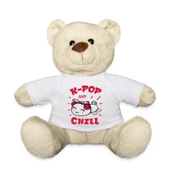 K-Pop and Chill mit Kawaii Katze Geschenk - Teddy - Weiß - Vorne