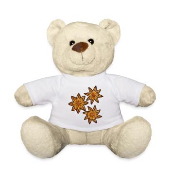 Drei leuchtende Sternanis - Gewürz und Heilpflanze - Teddy - Weiß - Vorne