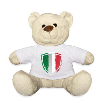 Italy Shield Brushed Flag - Teddy Bear - white - Front