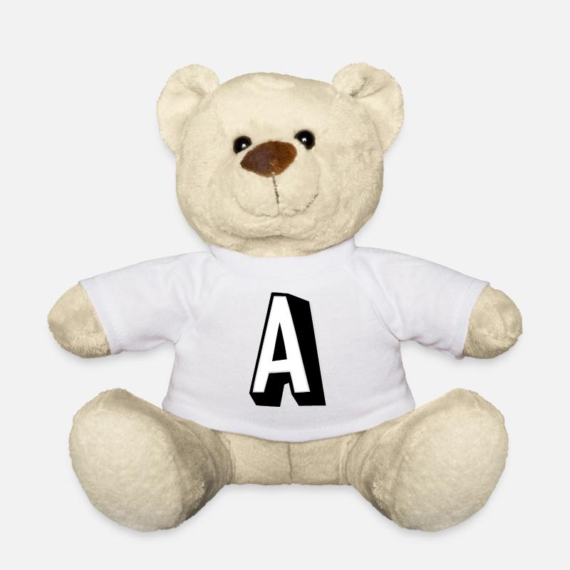 Lettre A - Alphabet A - Nounours - blanc