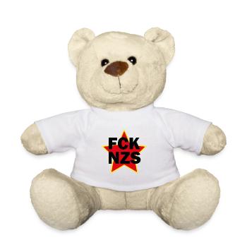 FCK NZS, fuck nazis; helle Shirts - Teddy - Weiß - Vorne