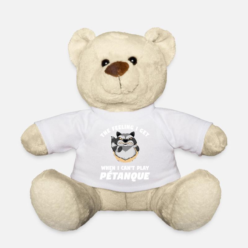 Funny petanque gift with raccoon - Teddy Bear - white