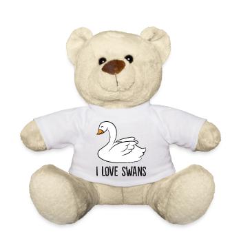 Cute Swan Drawing I Love Swans Kids Love Swans - Nounours - blanc - Devant