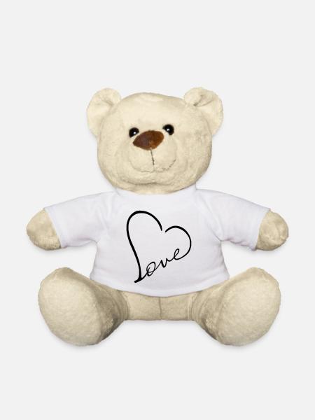 Coeur de coeur d’amour - Nounours - blanc