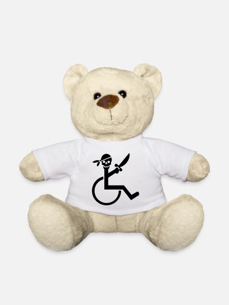 Fauteuil roulant Pirate pour les rouleaux durs. Chemise humoristique * - Nounours - blanc