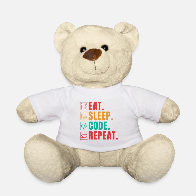 EAT SLEEP CODE REPEAT - CODEUR DRÔLE - Nounours - blanc
