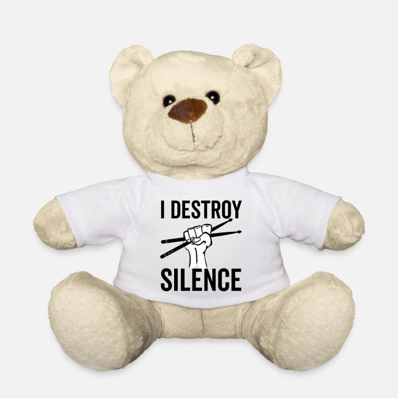 I Destroy Silence Drummer Sticks - Nounours - blanc