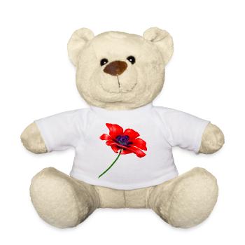 Rote Mohnblüte,red poppy - Teddy - Weiß - Vorne