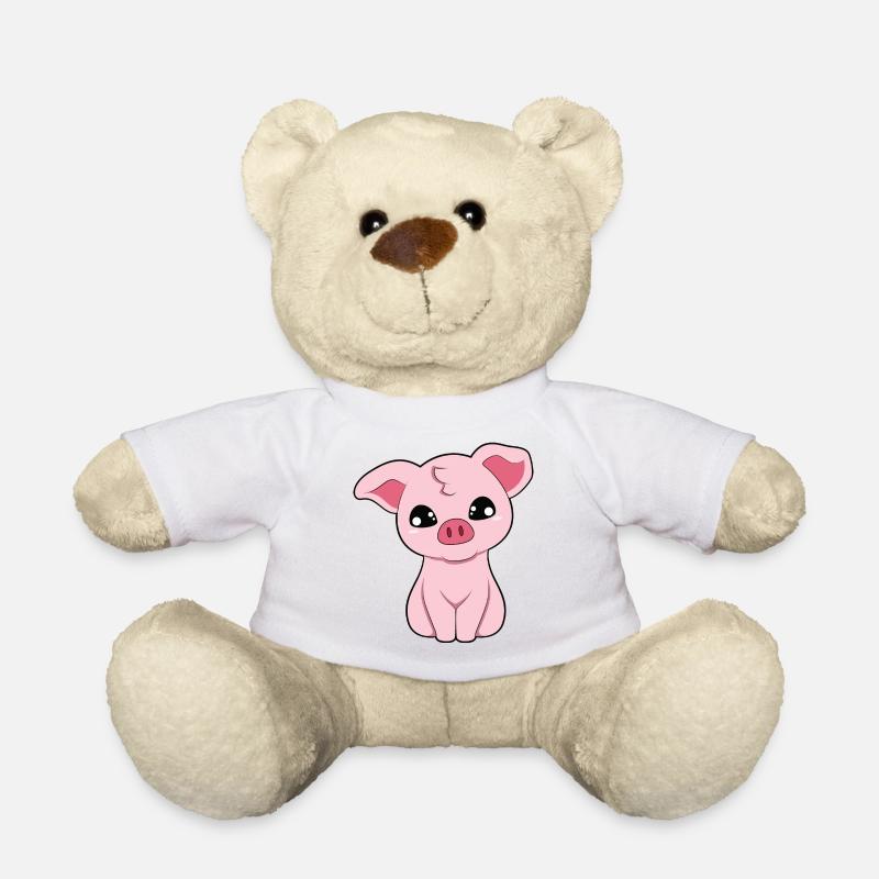 Schwein Schweinchen - Teddy - Weiß