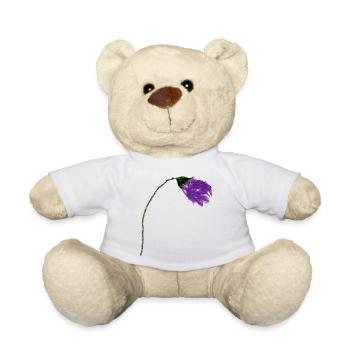 Violet flower with abstract surface - Teddy Bear - white - Front