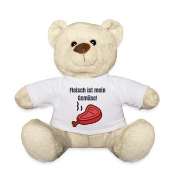 Grillen Fleisch ist mein Gemüse lustiger Spruch - Teddy - Weiß - Vorne