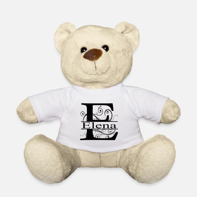 Monogramme avec le prénom Elena - Nounours - blanc